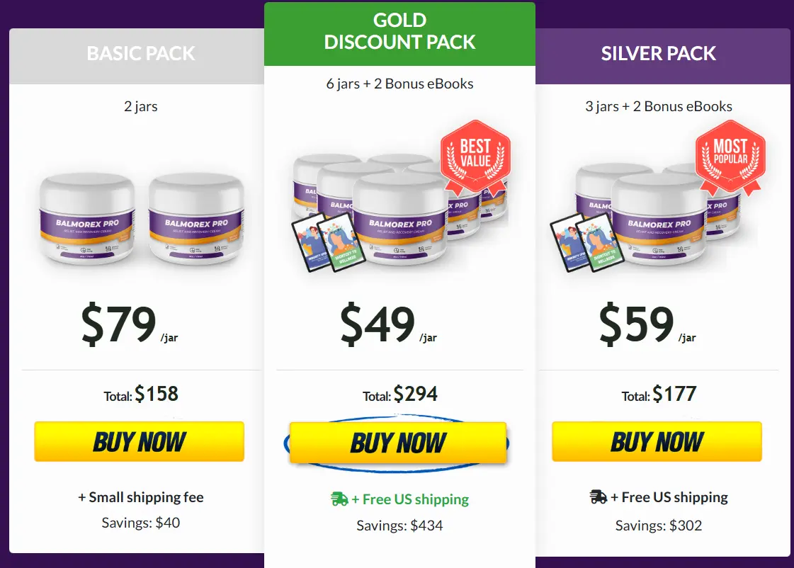 Balmorex Pro Buy-pricing-table